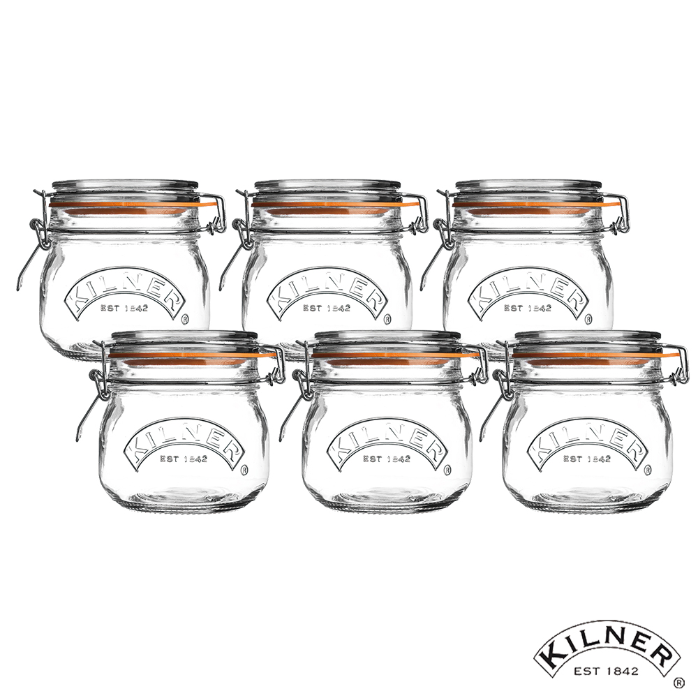 KILNER 多功能扣式密封貯存罐0.5L超值六入組