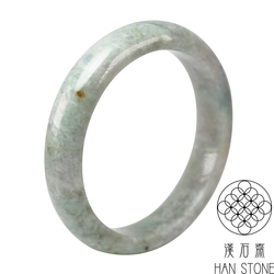 【漢石齋】天然翡翠A貨 手鐲玉鐲 飄花種(手圍18.9/版寬12.8mm)