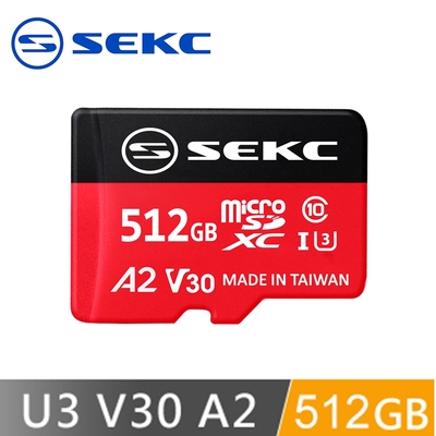 【SEKC】 microSDXC UHS-I U3 V30 A2 512GB記憶卡