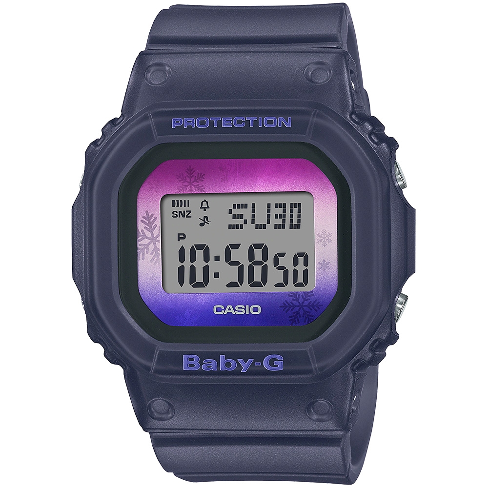 CASIO 卡西歐 Baby-G 冬季夜空 計時電子錶 送禮推薦-黃昏紫 BGD-560WL-2