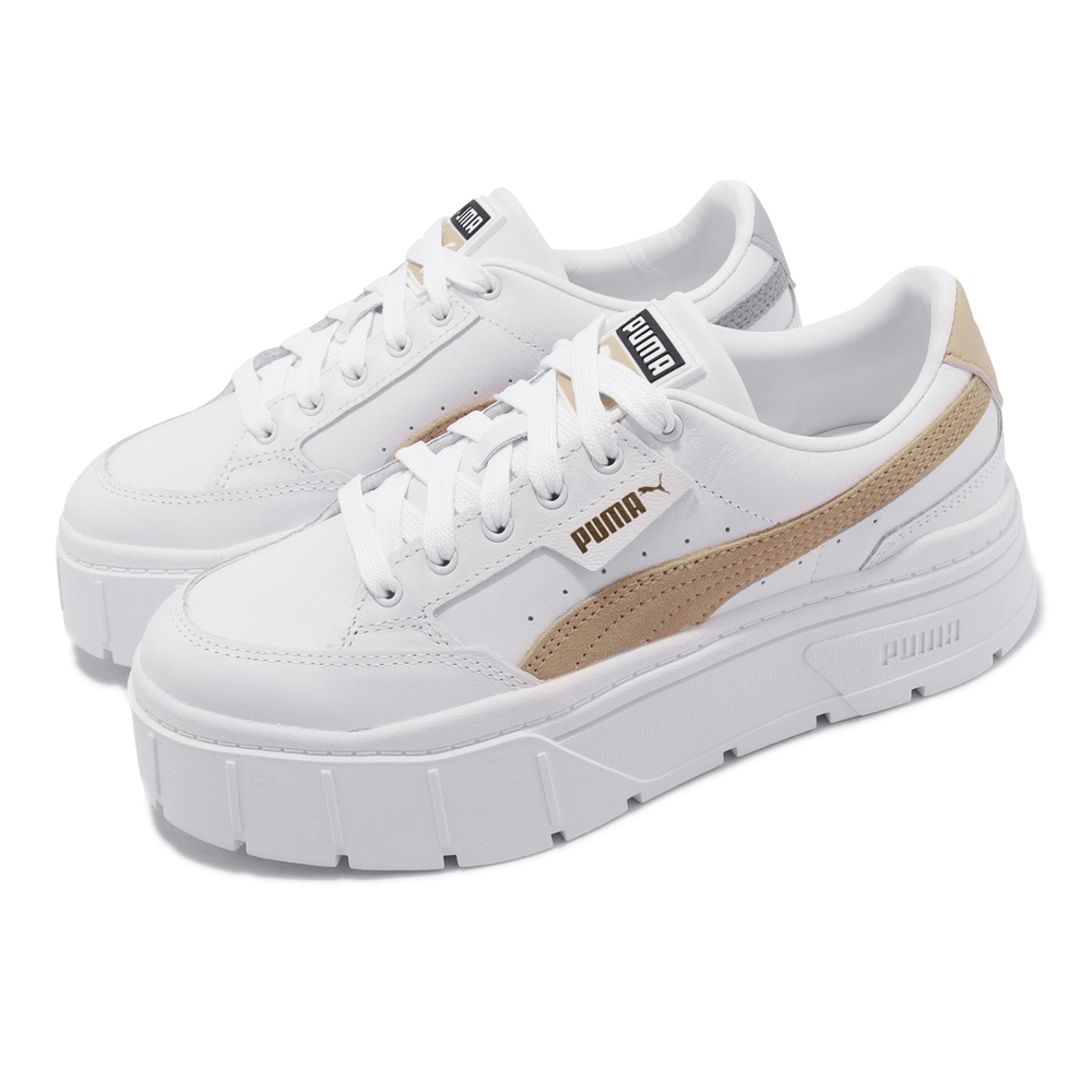 Puma 休閒鞋 Mayze Stack Wns 女鞋 白 卡其色 厚底 增高 38436303