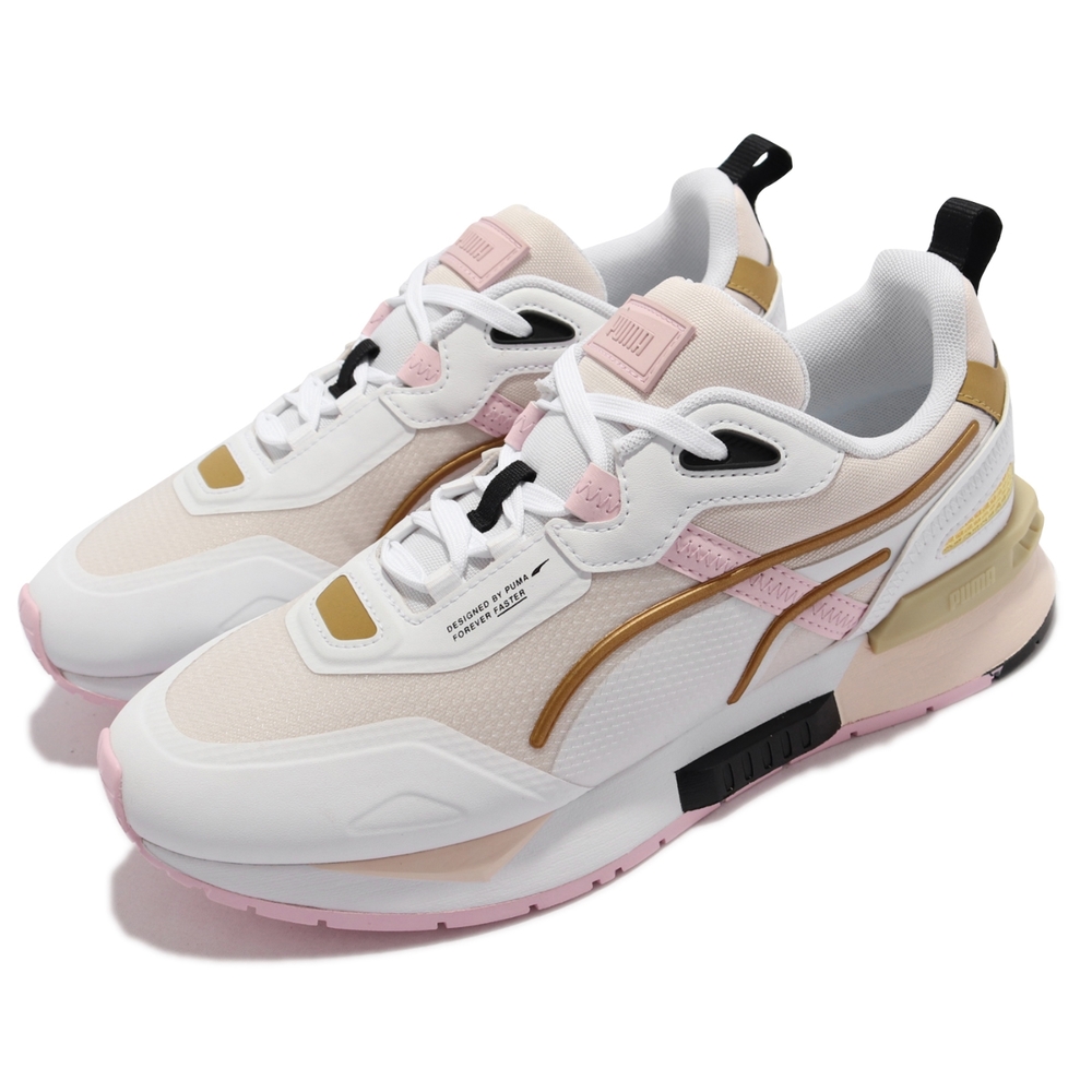 Puma 休閒鞋 Mirage Tech 街頭風 女鞋 海外限定 網布 麂皮 緩震 耐磨 穿搭 白 金 381118-16