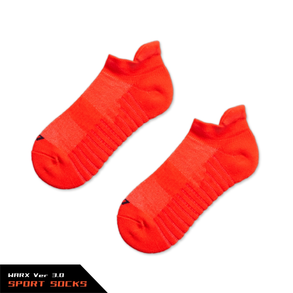 WARX除臭襪 3代二刀流-氣流循環船型運動襪-熱血橘