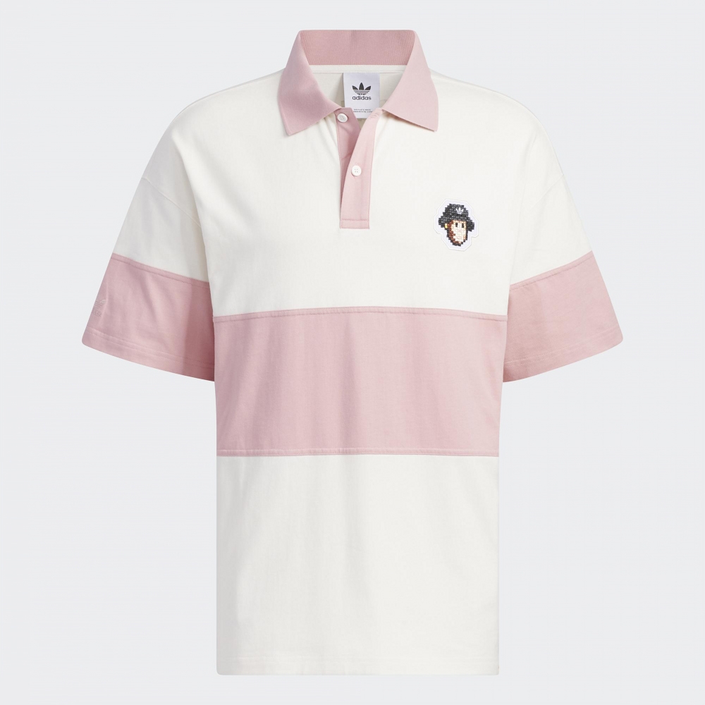 adidas 上衣男款短袖上衣運動POLO衫三葉草亞規MK SS POLO M 白粉IP1800