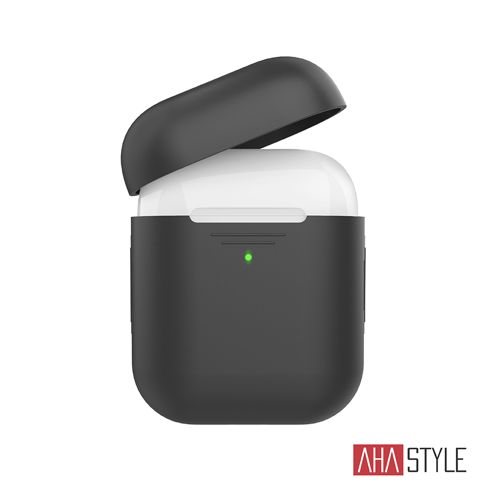 AHAStyle AirPods 1&2代矽膠保護套-黑色 1.4mm超薄款