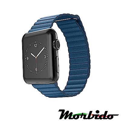 Morbido蒙彼多 Apple Watch 38mm皮製錶帶 矢車菊藍