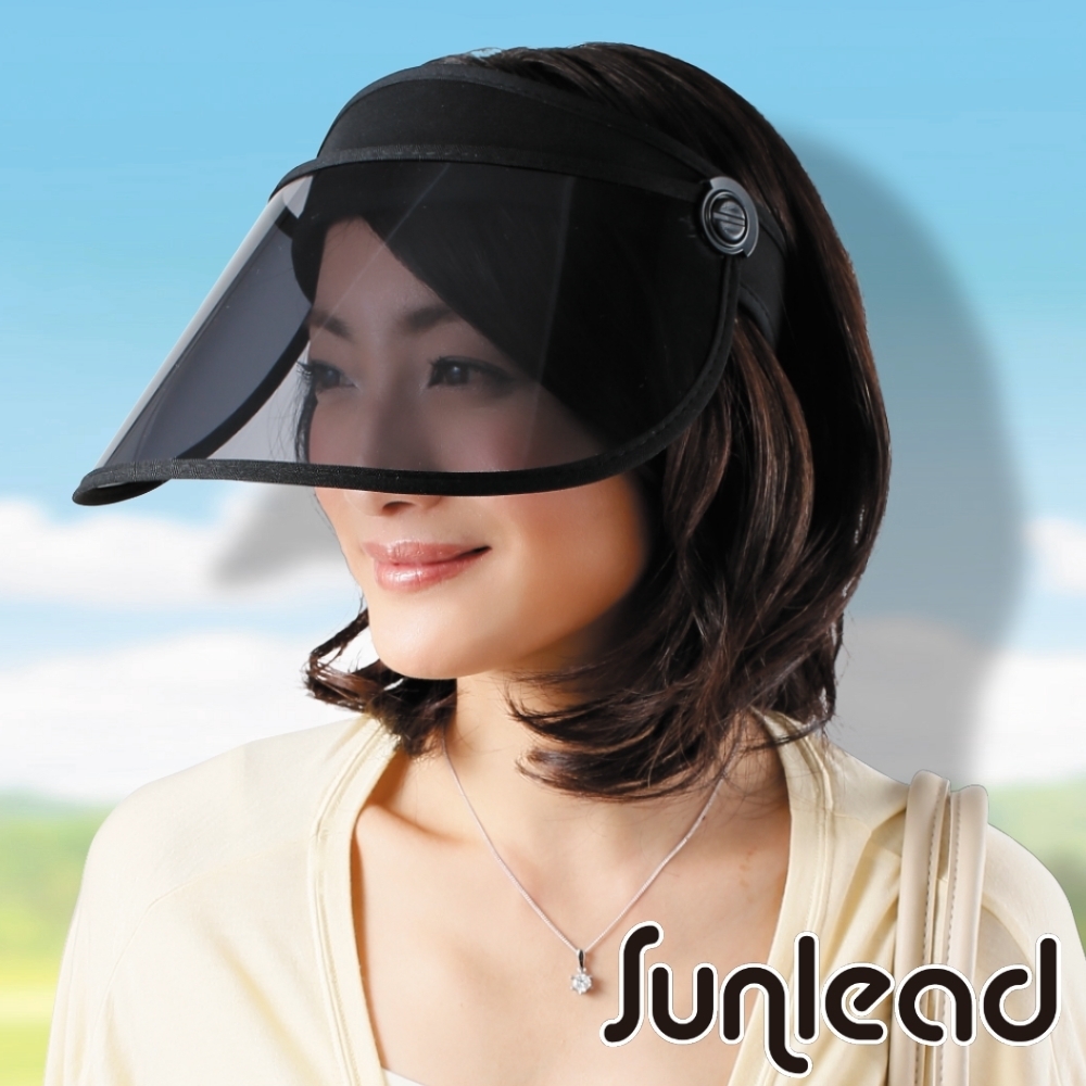 Sunlead 防曬護臉專用。透明長帽簷涼感效果遮陽帽/中空帽