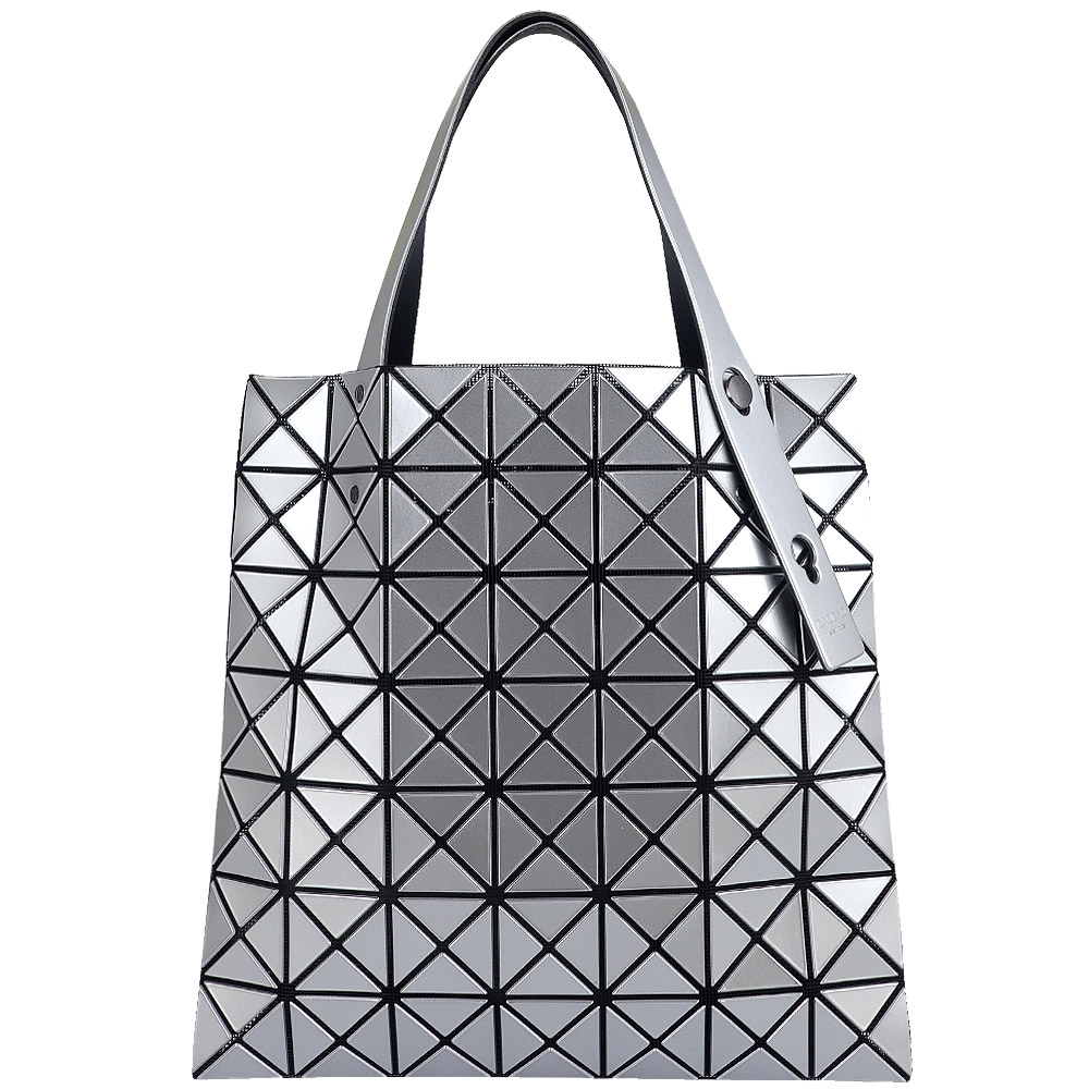 ISSEY MIYAKE 三宅一生BAOBAO 銀色三角格7x7手提包