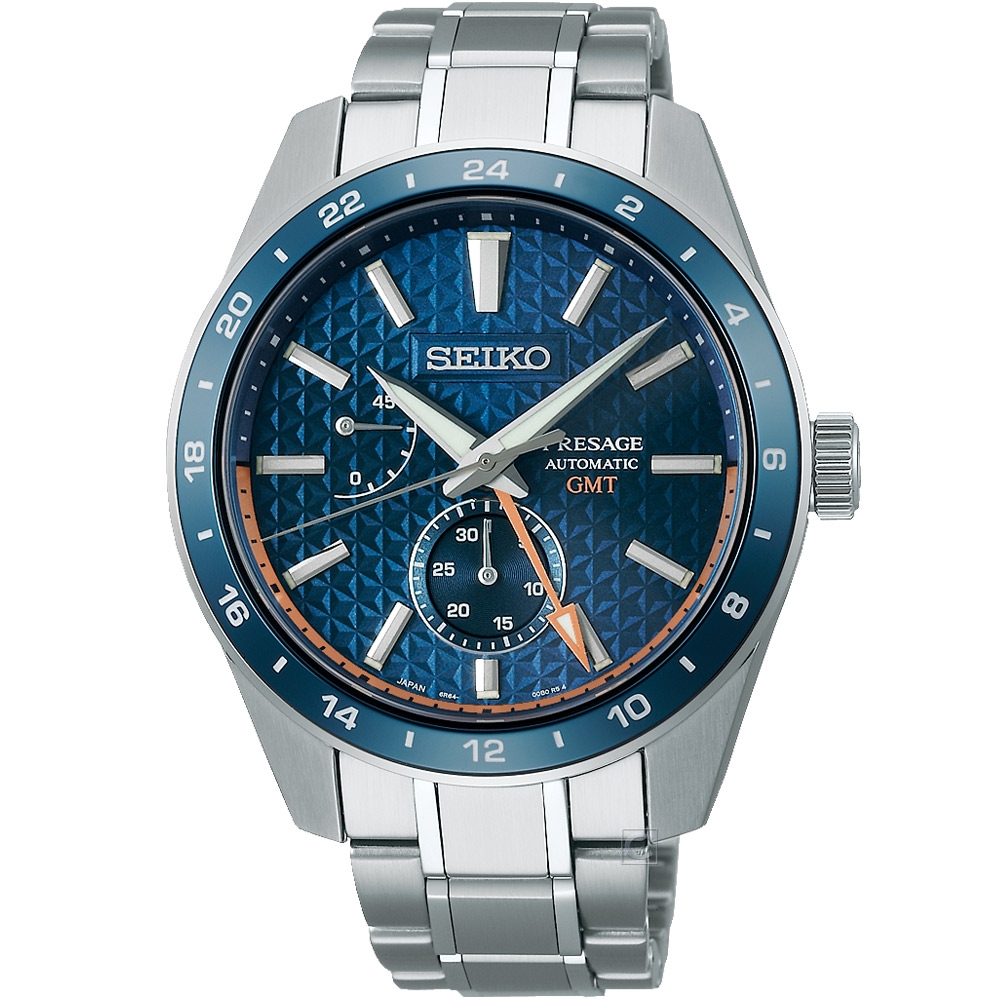 SEIKO 精工 Presage 新銳系列 Aitetsu靛藍 GMT機械錶-SPB217J1(6R64-00C0B)__SK043