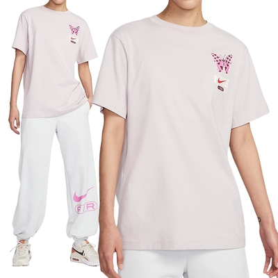 nike dnu as w nsw tee oc 2 bf amd 女款 粉色 蝴蝶 圖案 短袖上衣 fq8874-019