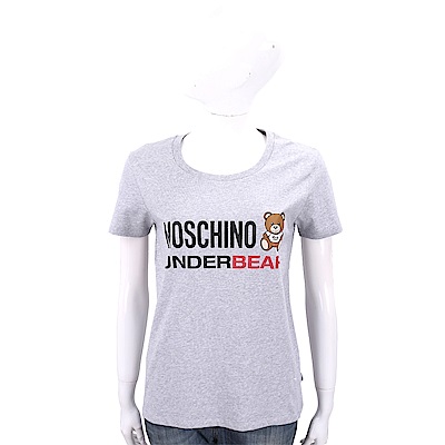 MOSCHINO Underbear 字母泰迪熊寶寶灰色棉質T恤