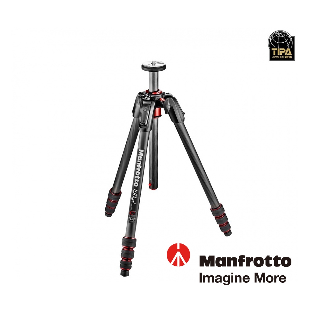 Manfrotto 曼富圖190 GO! 碳纖維四節腳架-黑色MT190GOC4 | 中型腳架50