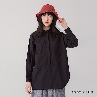MOSS CLUB 立體剪裁設計-襯衫(黑色)