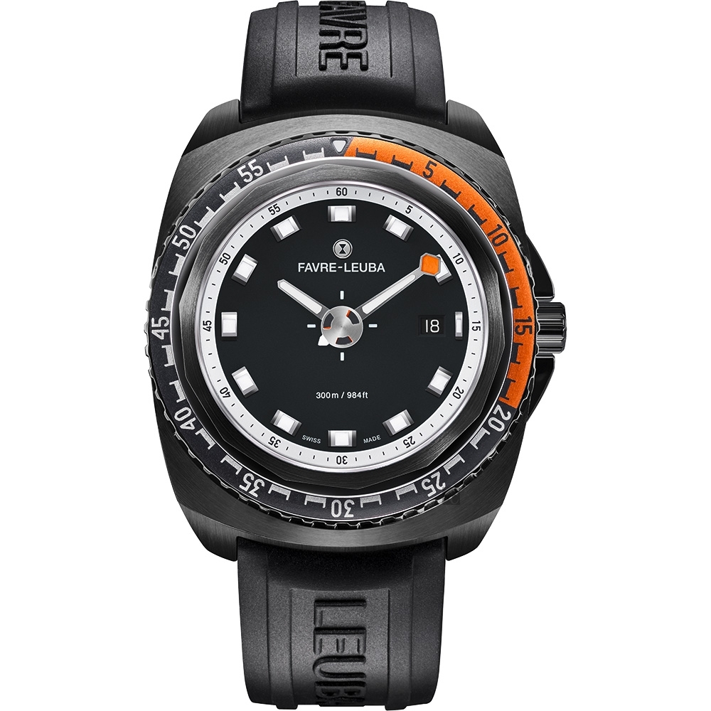 FAVRE-LEUBA 域峰 RAIDER Deep Blue 300米潛水機械錶-黑/44mm