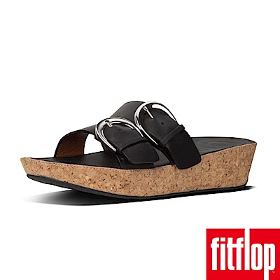 FitFlop DUO-BUCKLE SLIDE SANDALS 黑