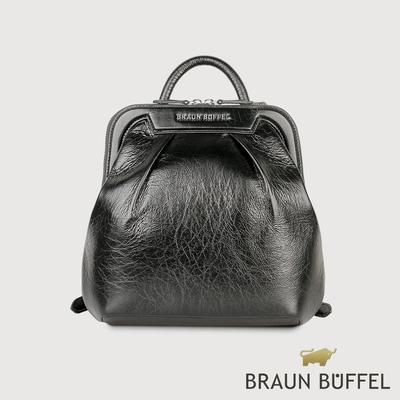 【BRAUN BUFFEL 德國小金牛】台灣總代理 安娜格 後背包-黑色/BF827-71-BK