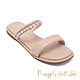 Pineapple Outfitter-RIDGE 雙帶水鑽單環平底拖鞋-米色 product thumbnail 1