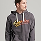 SUPERDRY 男裝 長袖帽T 連帽套頭衫 Dwntwn Script 碳黑彩字 product thumbnail 1