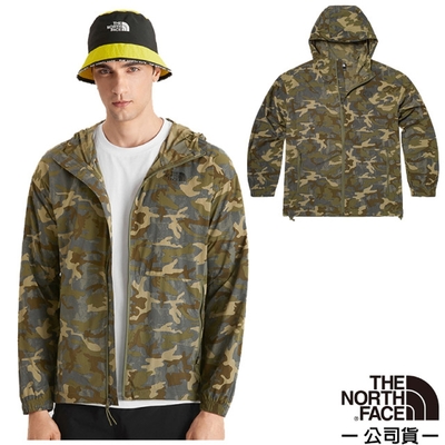 The North Face 男新款 輕質耐磨防撕裂連帽外套_綠迷彩 N