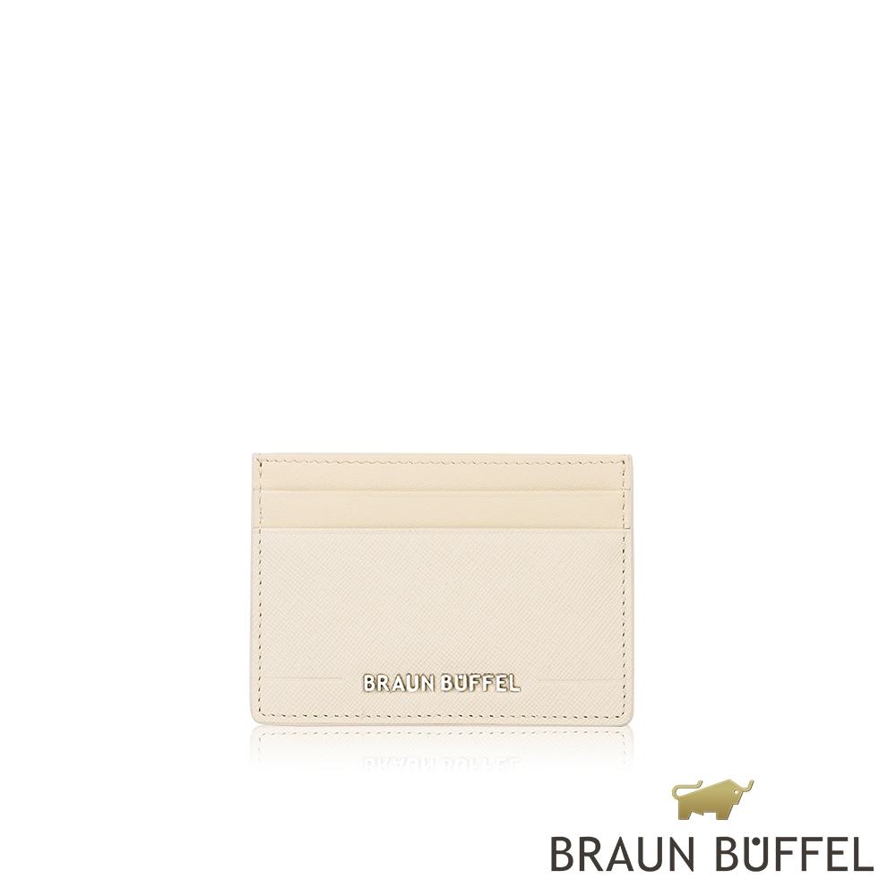 【BRAUN BUFFEL 德國小金牛】台灣總代理 格瑞克D 5卡卡夾-粉筆白/BF513-151-CK