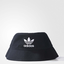 adidas 漁夫帽 Trefoil Bucket Hat 男女款 愛迪達 三葉草 電繡 街頭風 穿搭 黑 白 AJ8995