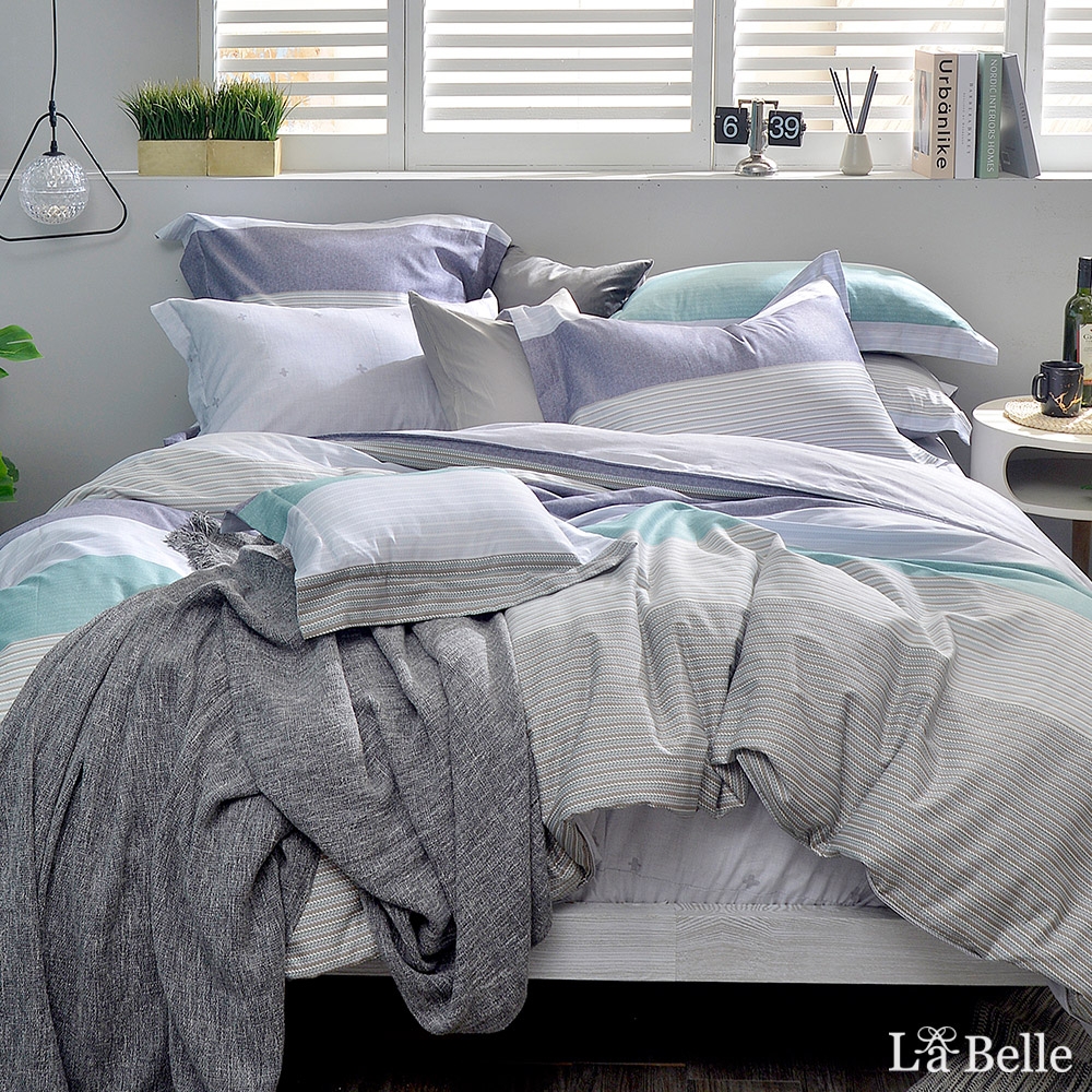 義大利La Belle 崇拜自由 加大純棉防蹣抗菌吸濕排汗兩用被床包組