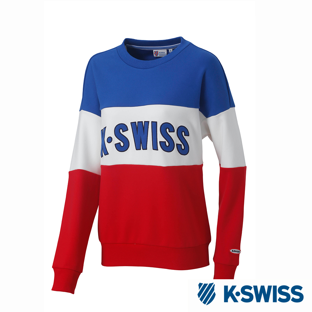 K-SWISS Round Sweat Shirts圓領長袖上衣-女-藍