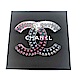 CHANEL 經典雙C LOGO 壓克力粉藍水鑽造型造型胸針(透明) product thumbnail 1