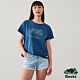 Roots 女裝- 環保有機棉系列 海狸LOGO短袖T恤-靛藍色 product thumbnail 1