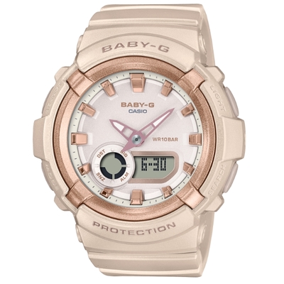 CASIO 卡西歐 BABY-G 多層次霧面雙顯腕錶_粉_BGA-280BA-4A_43.4mm