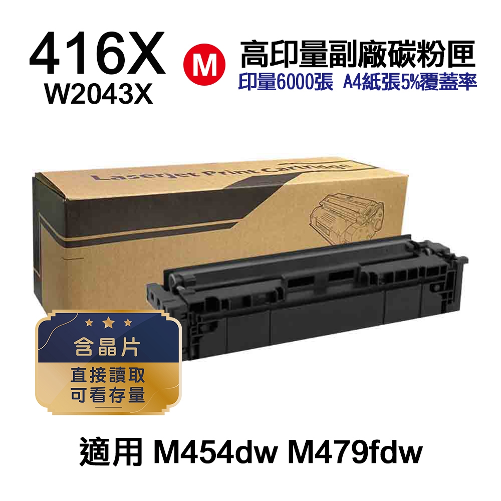 HP W2042X 416X 紅色 高印量副廠碳粉匣 適用 M454dn M454dw M479dw M479fdw