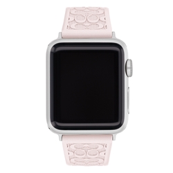 COACH Apple Watch 錶帶 38/40/41mm適用 過年送禮- 粉色珠光矽膠錶帶(不含手錶)