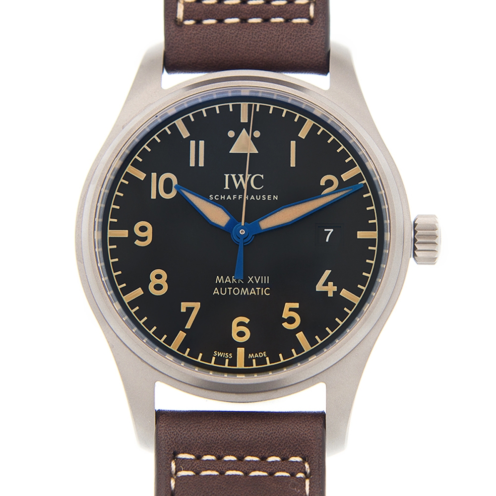 IWC 萬國錶 ( IW327006)馬克十八飛行員鈦金屬皮帶款x黑面x40mm