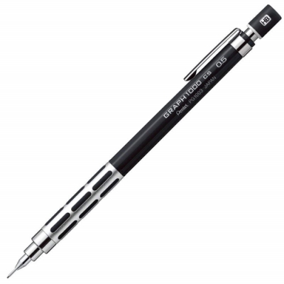 日本Pentel製圖鉛筆GRAPH 1000 CS（0.5mm筆芯）減低重心壓握把設計繪圖筆