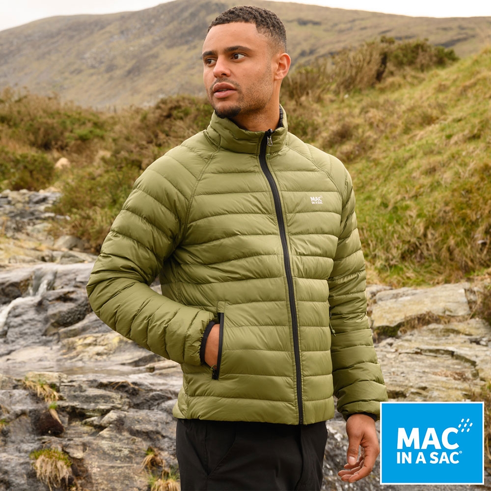 【MAC IN A SAC】男款輕暖袋著走雙面羽絨外套MNS126綠/輕量保暖/收納體積小