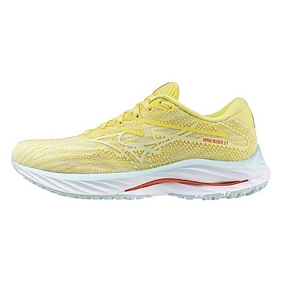 Mizuno Wave Rider 27 SW [J1GD230677] 女 慢跑鞋 運動 路跑 超寬楦 緩震 鵝黃