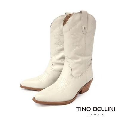 Tino Bellini 巴西進口尖頭牛仔靴FWTT001-0(白色)