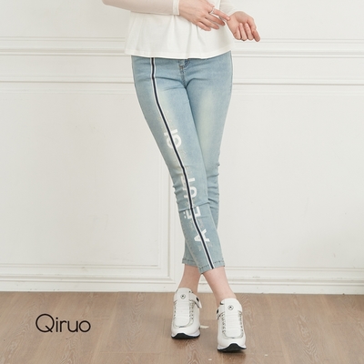 Qiruo-奇若名品-春夏專櫃-英文拼字顯現修長長腿-長線條修長雙腿2309C