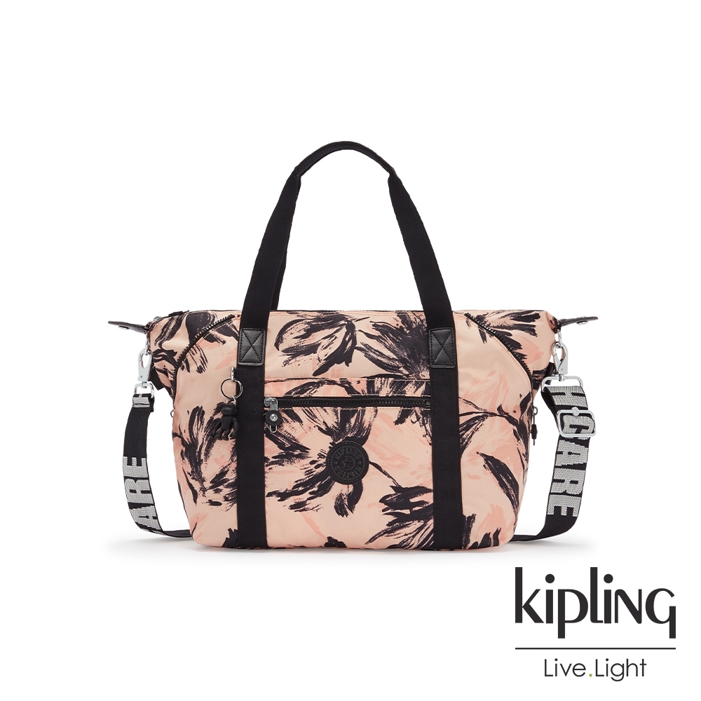 Kipling 珊瑚花潑墨手提側背包-ART