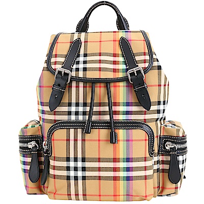 BURBERRY The Rucksack Vintage 中型彩虹格紋軍旅後背包