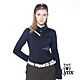 【Lynx Golf】korea女款右肩線條剪接設計長袖POLO衫/高爾夫球衫-黑色 product thumbnail 2