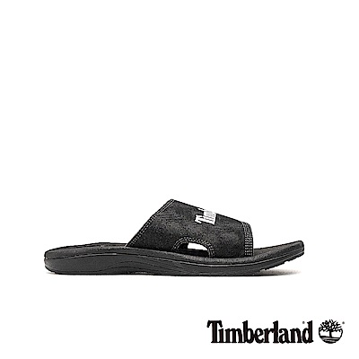 Timberland 男款黑色休閒平底拖鞋|A1YGV