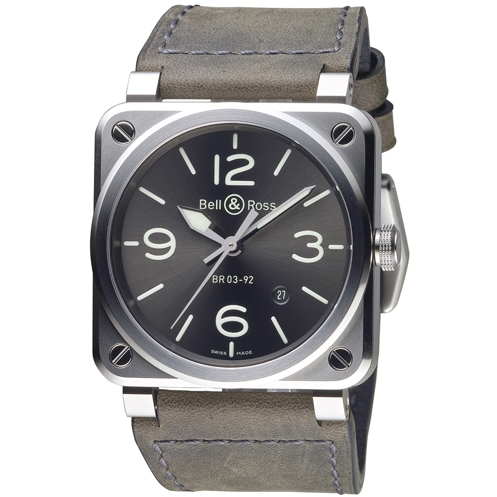 BELL&ROSS BR LUM系列綠光俠夜光錶(BR0392-GC3-ST/SCA)42mm