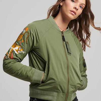SUPERDRY 女裝 休閒飛行夾克外套 Vintage Military Suikajan 橄欖綠