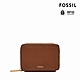 FOSSIL Logan 真皮拉鍊RFID防盜卡夾-咖啡色 SL10045200 product thumbnail 1