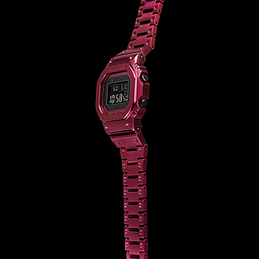 CASIO 卡西歐G-SHOCK 全金屬太陽能電波手錶-酒紅GMW-B5000RD-4 | G