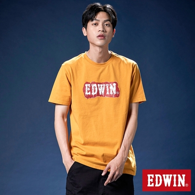 EDWIN 網路獨家 塗鴉LOGO短袖T恤-中性-黃色