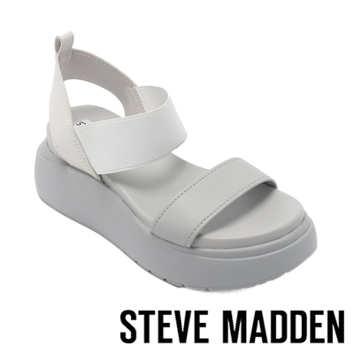 STEVE MADDEN-CRUISE 拼接粗帶厚底涼鞋-灰色