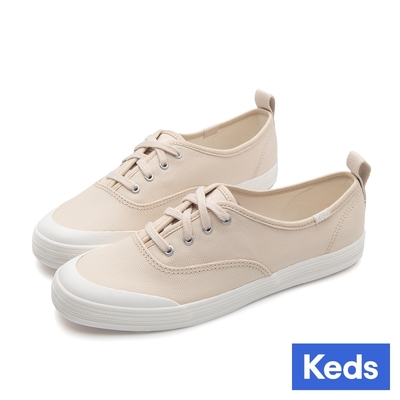 Keds CHAMPION 經典復古率性防潑水帆布休閒鞋-米白 9243W112997