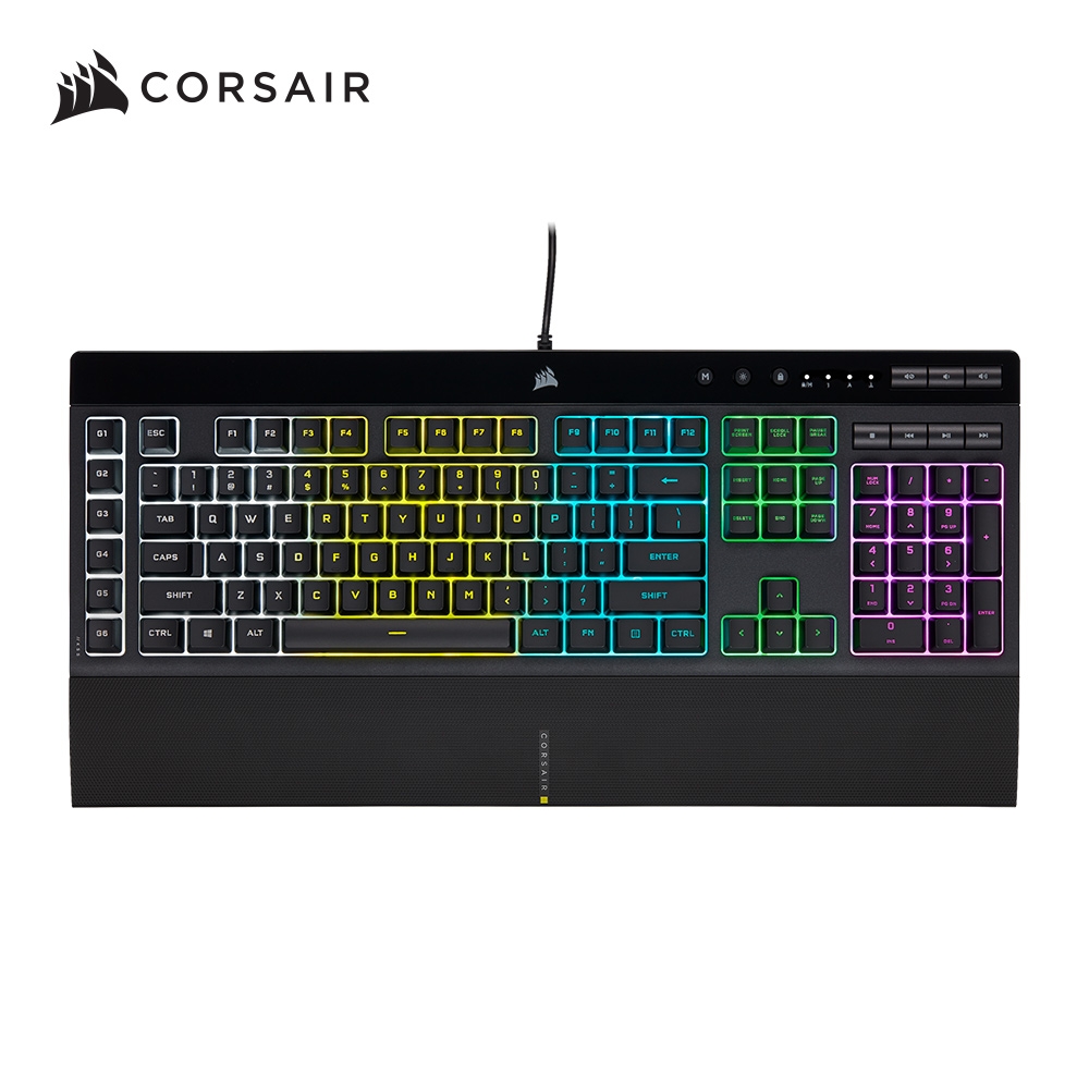 【CORSAIR海盜船】K55 RGB PRO電競鍵盤/薄膜式/中文鍵帽/IP42防潑水防塵/RGB/CH-9226765-TW